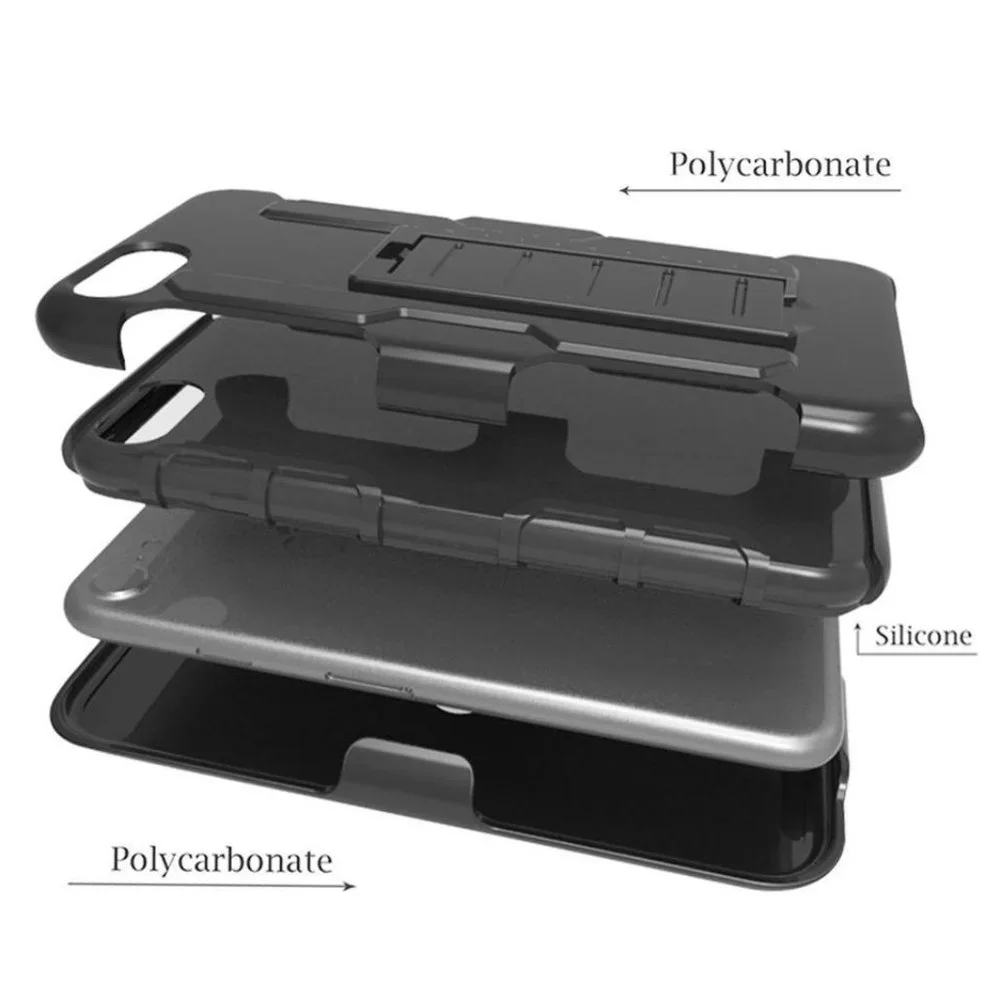 iPhone 7 Armor Case Black 3 in 1 Belt Clip Shock